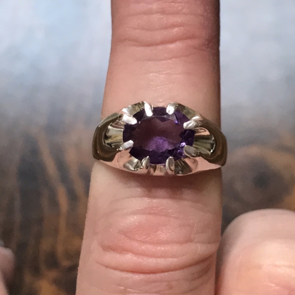 ❌❌❌SOLD❌❌❌NWOT 2 CTW AMETHYST BELCHER STERLING SILVER RING - Picture 5 of 10